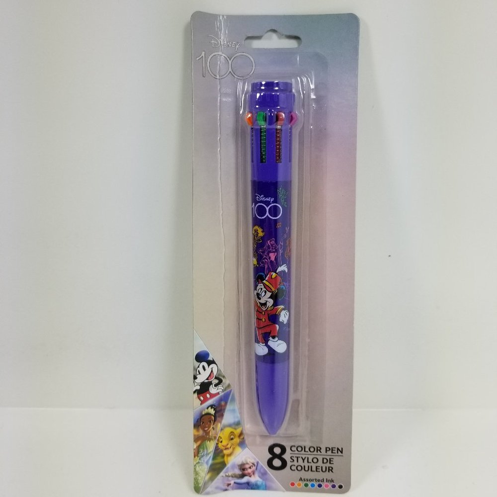 Disney 100th Anniversary 8-Color Click Ball Point Pen Disney New!